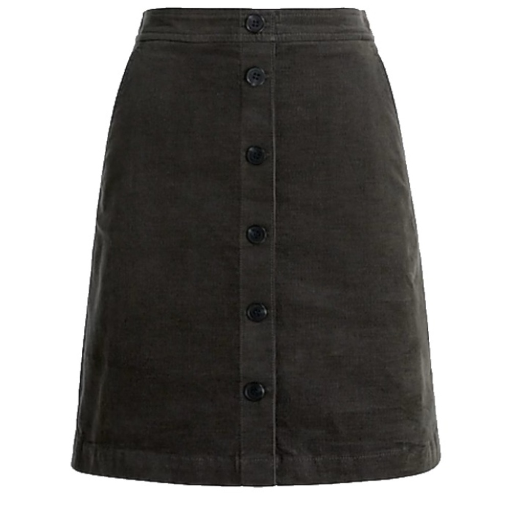 J. Crew Charcoal Gray Corduroy Skirt